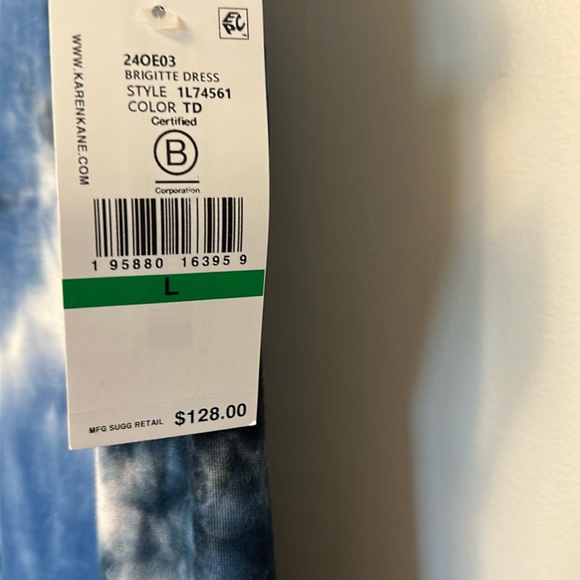 Karen Kane Tie-Dye Double V-Neck Brigette Dress NWT - Picture 7 of 8